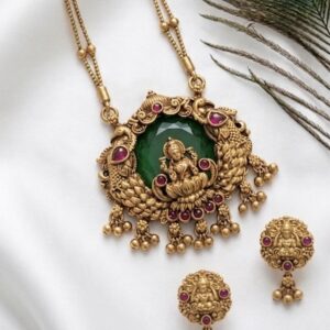 Temple Style Lakshmi Pendant Necklace Set