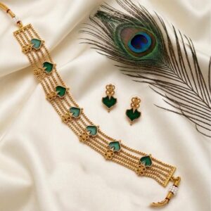 Green leaf plakka choker