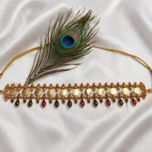 Coin (Kasu) Choker with Kemp Stones