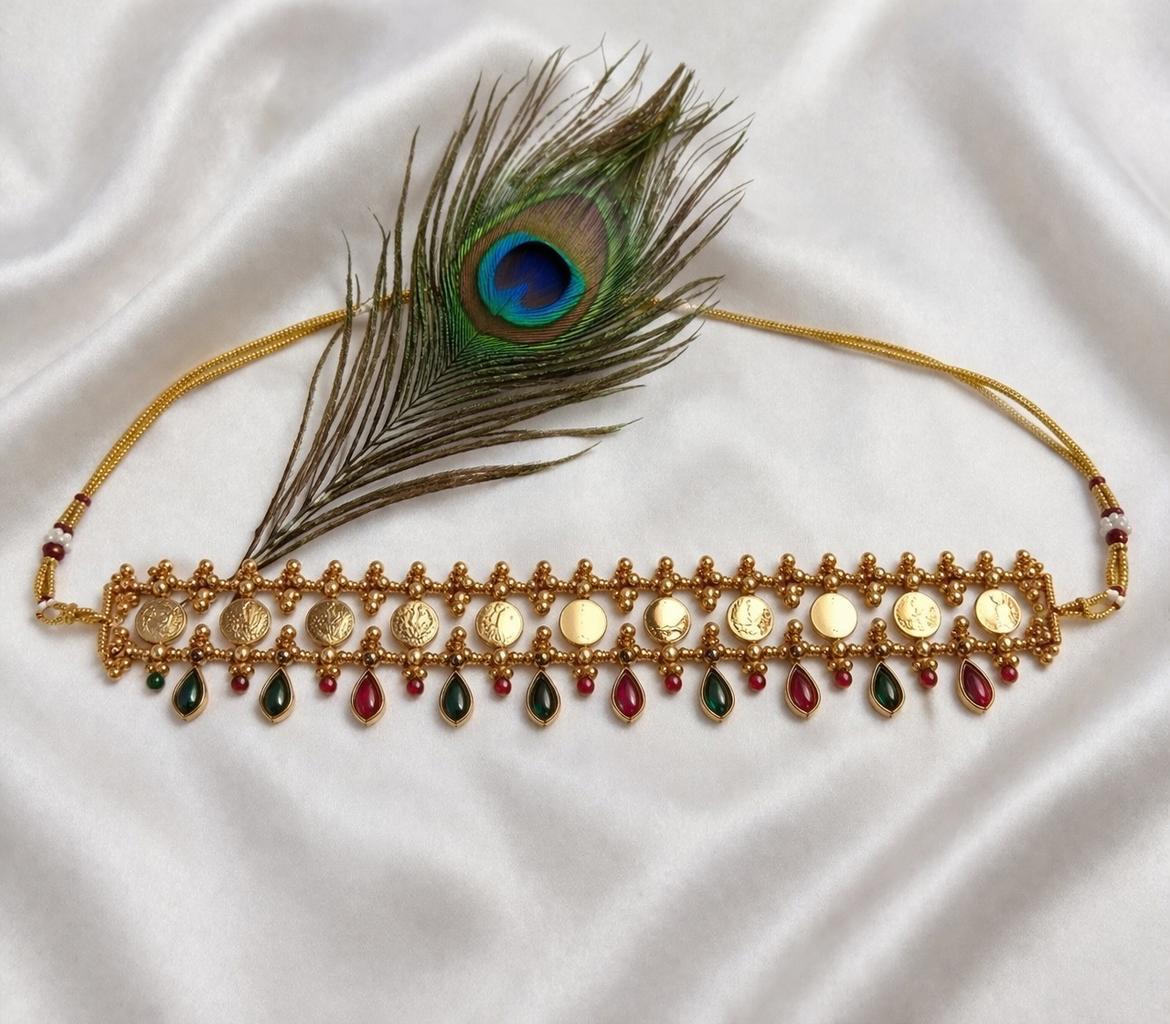 Coin (Kasu) Choker with Kemp Stones
