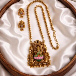 Lakshmi Lotus Temple Haram Set
